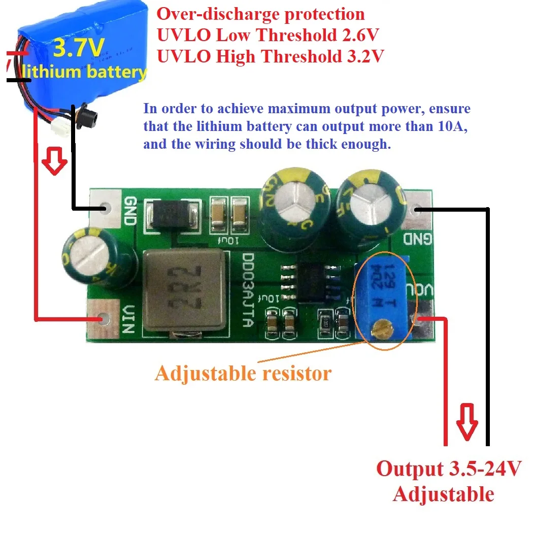 

30W DC 3V 3.3V 3.7V to 5V 6V 7.5V 9V 10V 12V 14.8V 24V Step-Up Boost Converter Board for 18650 lithium battery