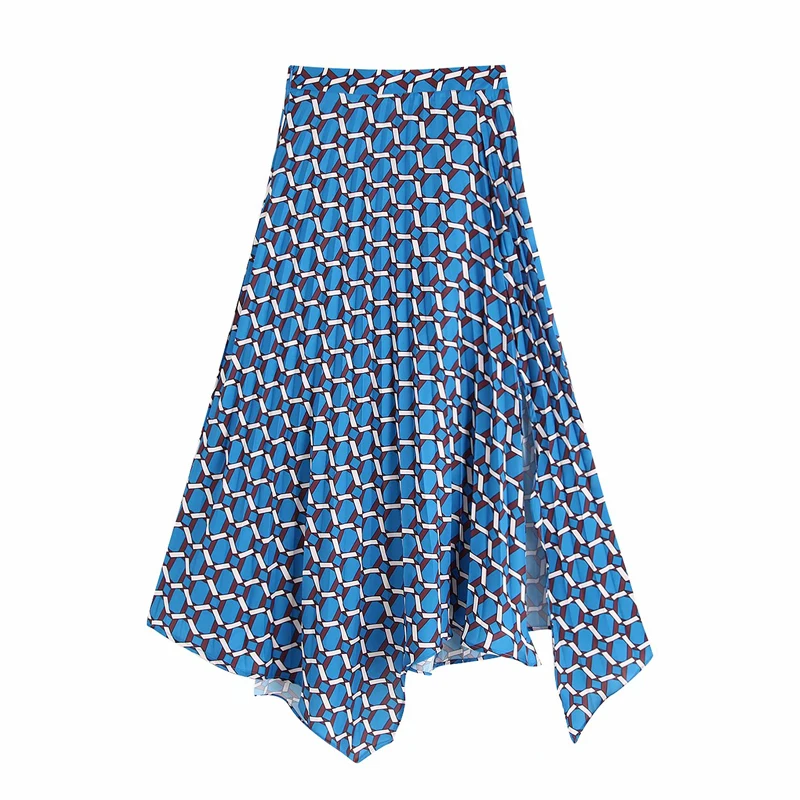 Летние модные женские плиссированные юбки с высокой талией асимметричные юбки женские винтажные свободные милые юбки Одежда