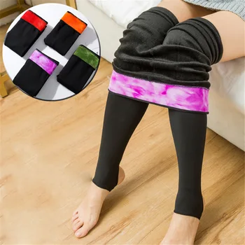 

Women's Leggings Red Purple Yellow Green Color Waist Winter New Plush Thickened Warm Leggings High Waist Leggings
