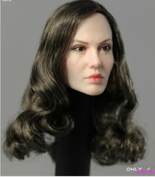 1/6 Angelina Jolie Planted Hair Head Sculpt Carved Fit 12inch Female Figure Body