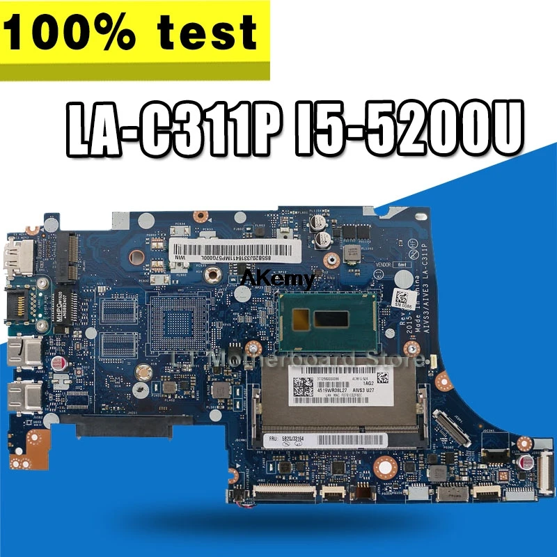AIVS3/AIVE3 LA-C311P подходит для For Lenovo U31-70 материнская плата SR23Y I5-5200U DDR3L полностью