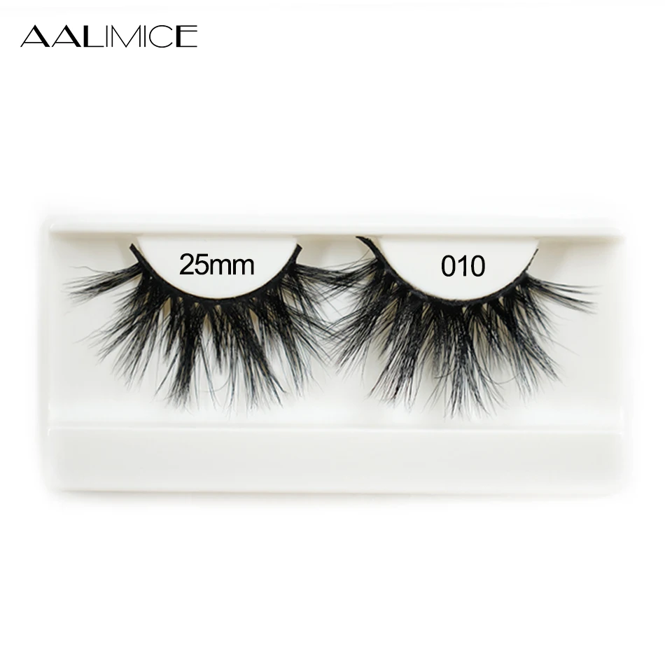 

25mm Lashes 3D Mink Eyelashes Long Length Big Dramatic Volume Strip Lashes Thick false Eyelash Extension Free Shipping AALIMICE