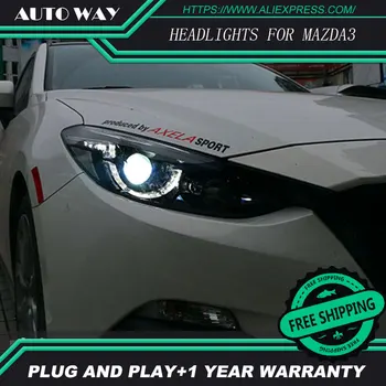 

Car Styling Head Lamp case for Mazda3 M3 Headlights mazda 3 2014-2016 LED Headlight DRL Lens Double Beam Bi-Xenon HID