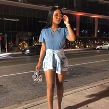 Винтажные гофрированные джинсовые шорты с высокой талией для женщин,, корейский стиль, повседневные шорты, джинсы, летние популярные Короткие штаны для женщин, джинсы