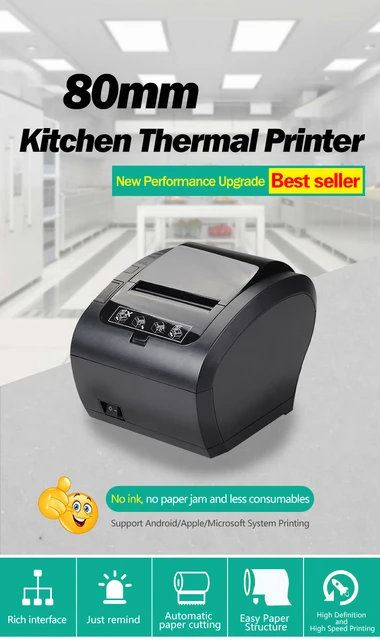 Stampante Termica Portatile Senza Fili Da 80mm: Perfetta Per Ricevute, Biglietti E Fatture — Collega Fino A 8 Dispositivi In Bluetooth!