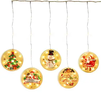 

1PC Christmas LED String Lights with Suction Cup Snowman Santa Christmas LED Night Light for Home New Year Xmas Tree Showcase