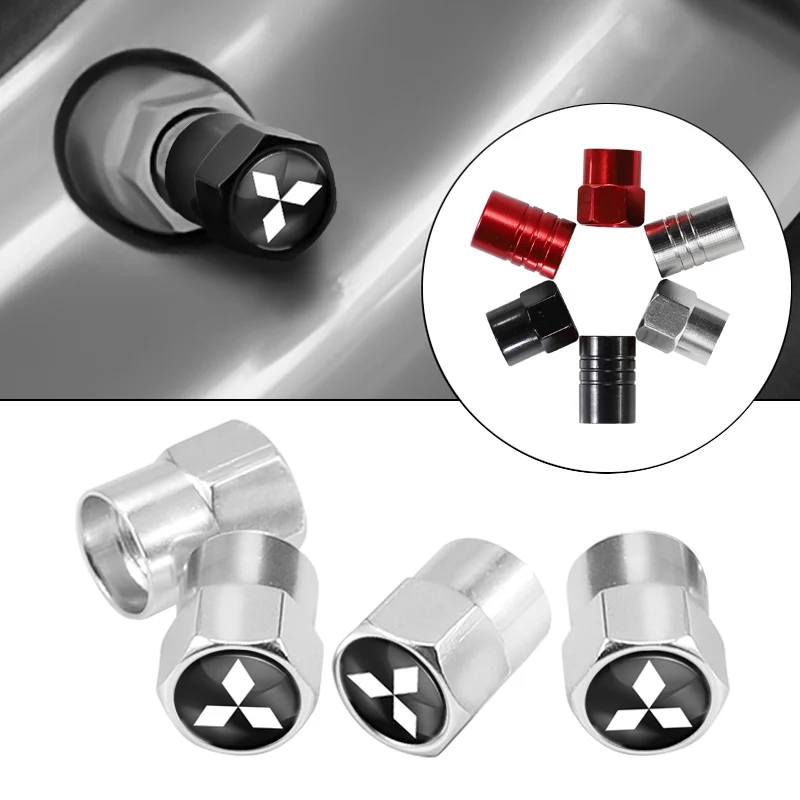 4 Uds Ralliart aluminio para válvula de rueda de coche madre tapa para Mitsubishi ASX Lancer Pajero Outlander L200 EVO Galant Jinxuan