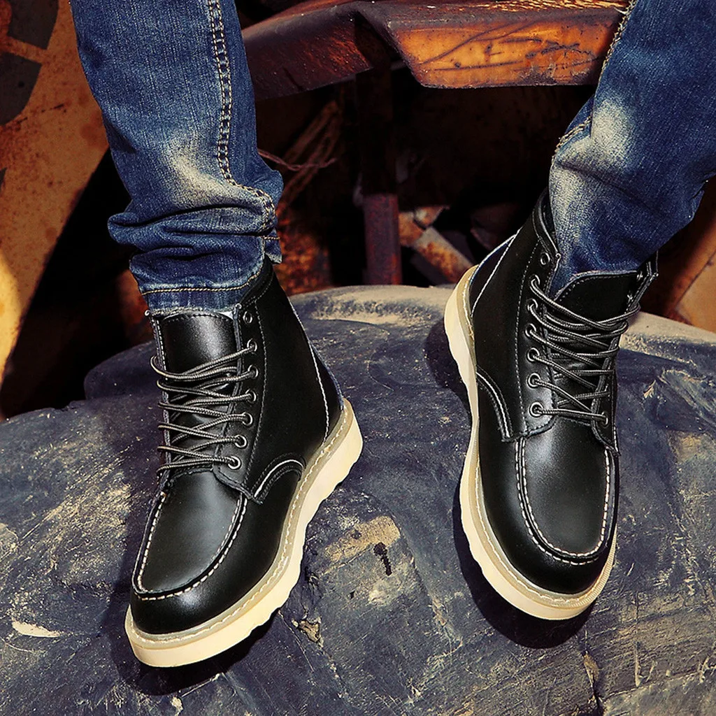 Мужские зимние ботинки; повседневные Бархатные Теплые хлопковые ботинки; водонепроницаемые удобные рабочие ботинки; zapatos de hombre# sw