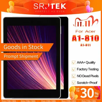 

Srjtek For Acer Iconia tab A1-810 A1 810 A1-811 A1 811 LCD Display Touch Screen Matrix Digitizer Tablet PC Assembly with Frame