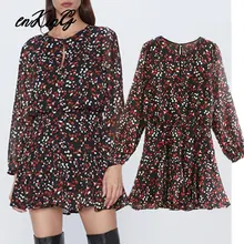 Осень, английское винтажное элегантное вечернее платье с цветочным принтом, женское платье, vestidos de fiesta de noche, мини-платье, блейзер
