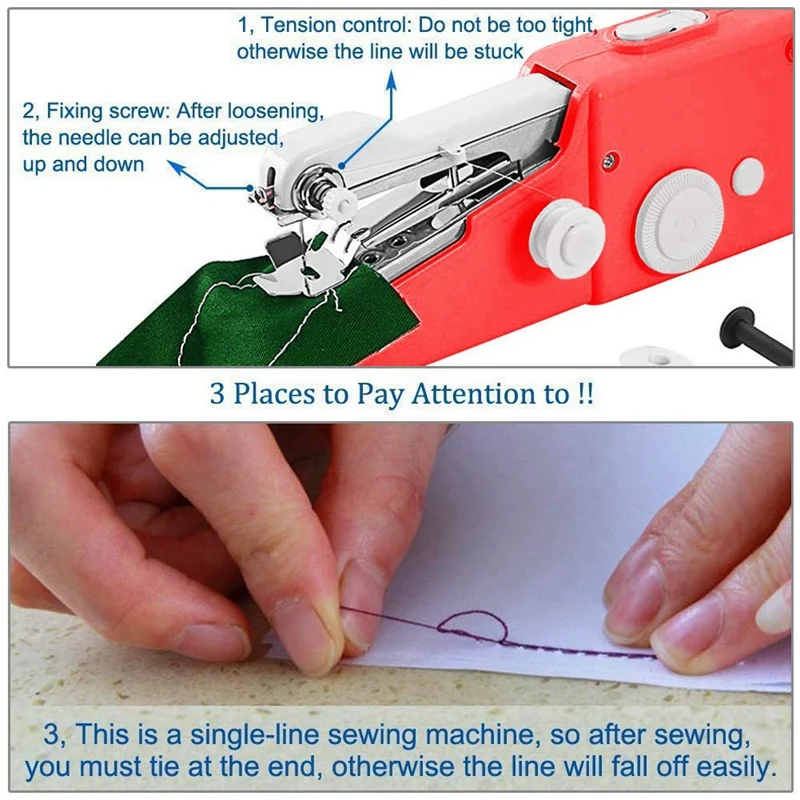Портативная Бытовая мини ручная швейная машинка быстрая строчка шитье Рукоделие беспроводные ткани электронная швейная машина