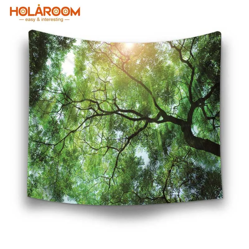 Forest tapestry rectangle wall hanging Sunshine beach towel Yoga mat picnic Polyester printed Colorful tapiz | Дом и сад
