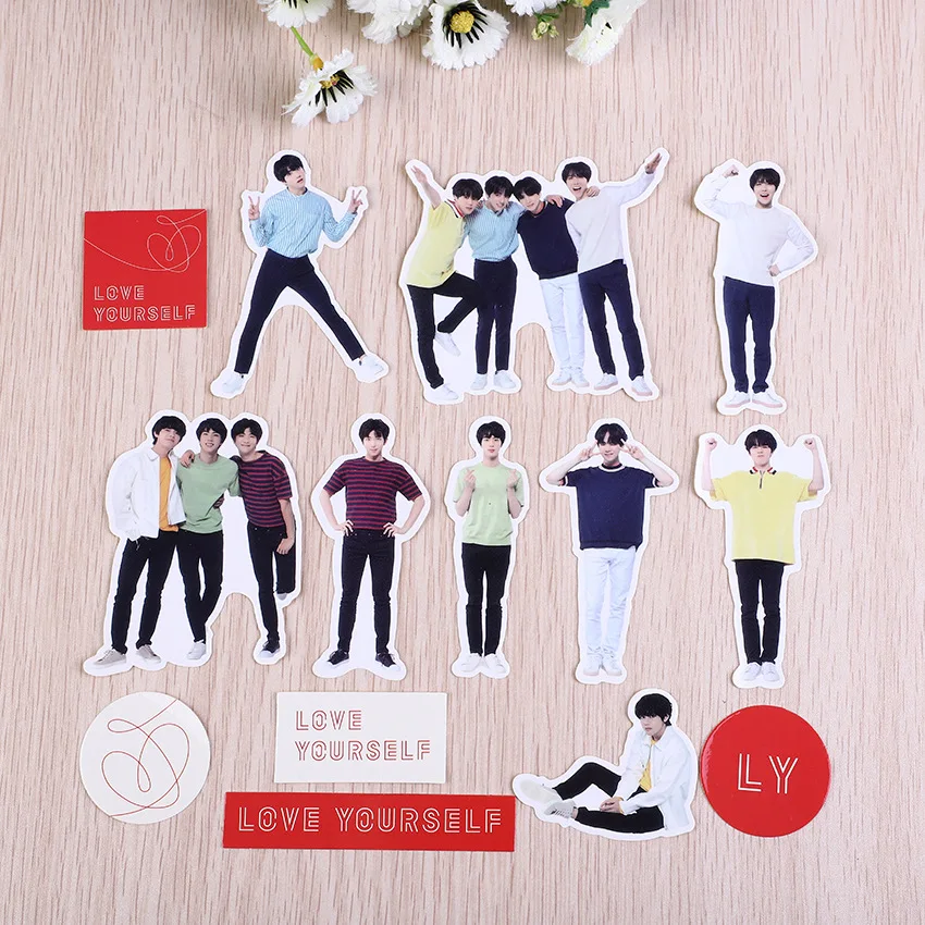 

Kpop Bangtan Sticker Pack Boys Bomb PVC Stickeres Green Fashion Stckers Ablum Diary Cute Motorcycle Anime Stikers Kpop Stickers