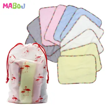

MABOJ 10pcs Baby Wipes Face Hand Towel Handkerchief Bamboo Fiber Burp Cloth Soft And Absorbent 2-layer Kindergarten Washcloth