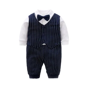 

Newborn Boys Rompers Baby Kids Boys Gentleman Jumpsuits Cotton Infant Children Cute Outfits Tuxedo Suits Clothes T179