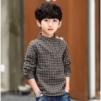 

2020 Spring Autumn Boys Cotton Long-sleeved Plaid Shirt