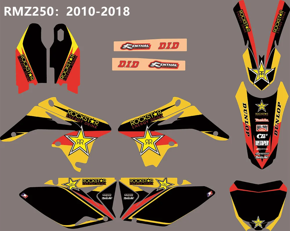 Графика фоны наклейки Наборы для Suzuki RMZ250 RM250Z РМЗ 250 250RMZ 2010 2011 2012 2013