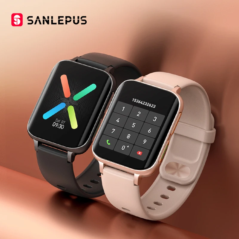 SANLEPUS-reloj inteligente para hombre y mujer, pulsera con llamadas, Bluetooth, música, MP3, resistente al agua, para OPPO, Android, Apple y Xiaomi, novedad de 2021