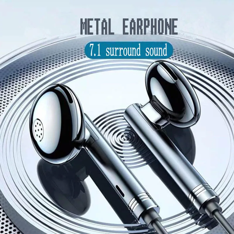 

UNTIOP Stereo Bass Headphone In-Ear 3.5MM Wired Earphones Metal HIFI Earpiece with MIC for Xiaomi Samsung Huawei Phones