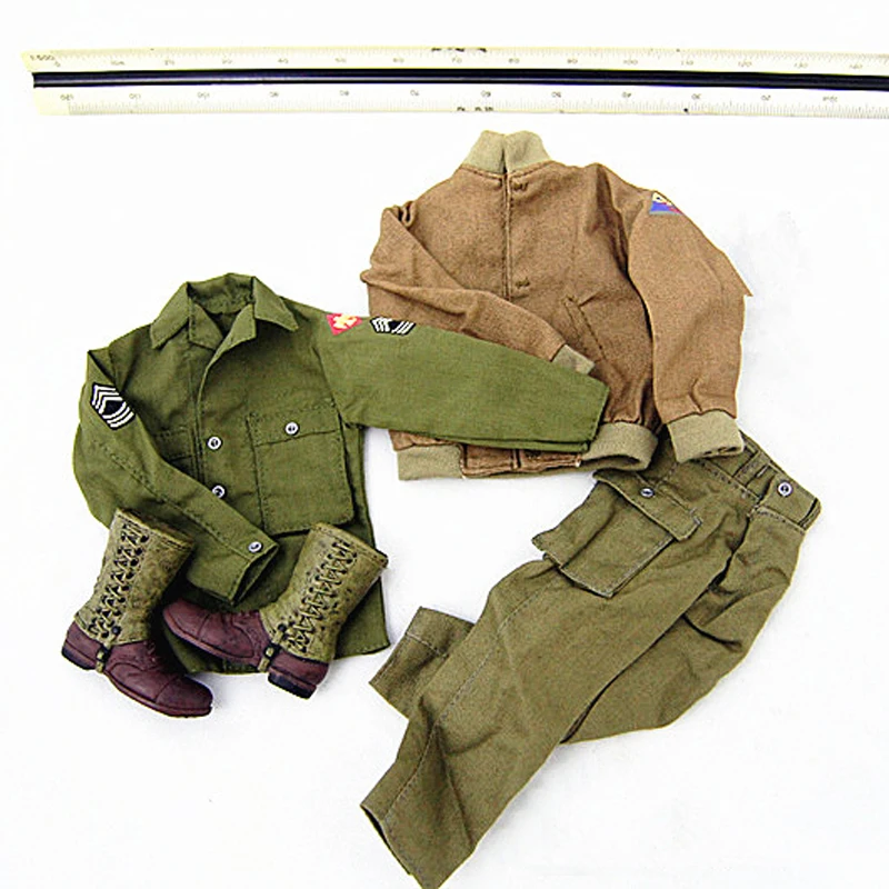 

DML 1/6 DIY WWII USA Army Male Tank Armer Soldiers Uniforms Military Clothes Boots For 12 Inches DIY Action Figures