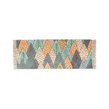 Разноцветный хлопковый ковер в скандинавском стиле, декоративный коврик для столовой, свежий ковер для дивана, спальни, кухни, дома