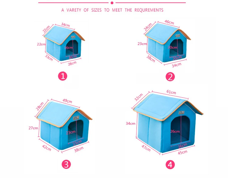 Съемный домик для домашних животных большая кровать для собак Размер XL сплошной цвет кошка щенок собачий питомник волшебная лента 5 размеров