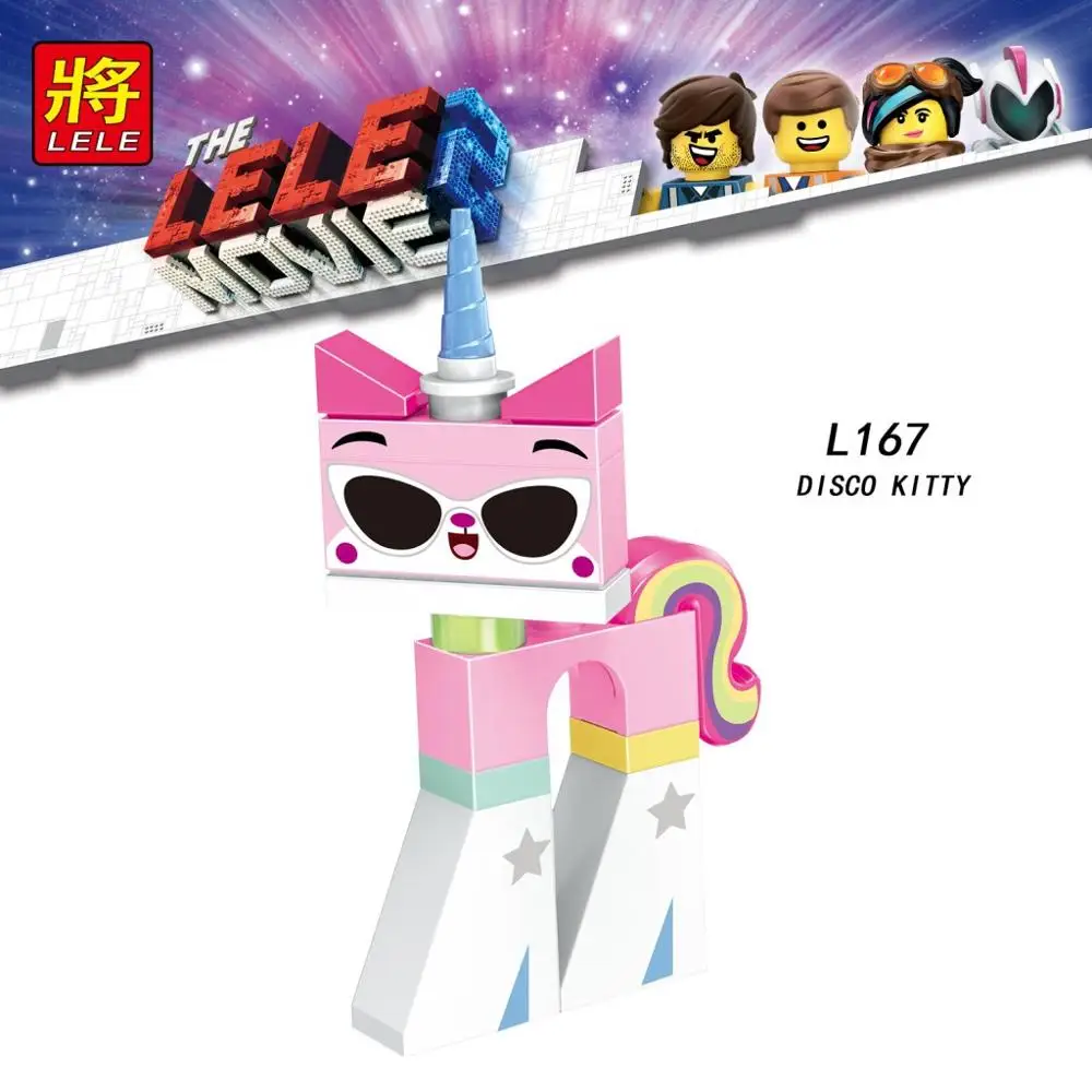 Для фильма Бэтмен 2 Unikitty Супермен ниндзя Рекс Lucy Emmet Wyldstyle Gordon Lord Vitruvius Кирпичи Строительные блоки игрушки Фигурки - Цвет: Светло-желтый