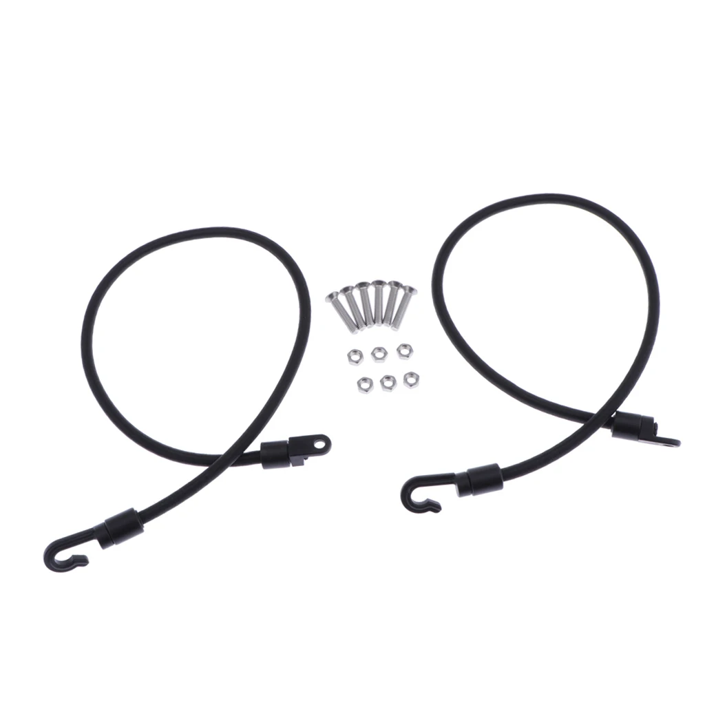 Set of 2 Kayak Paddle Leash & Hook Boat Canoe Paddle Fishing Rod Bungee Cord Safety Lanyard Strap - Mutli Purpose & Durable