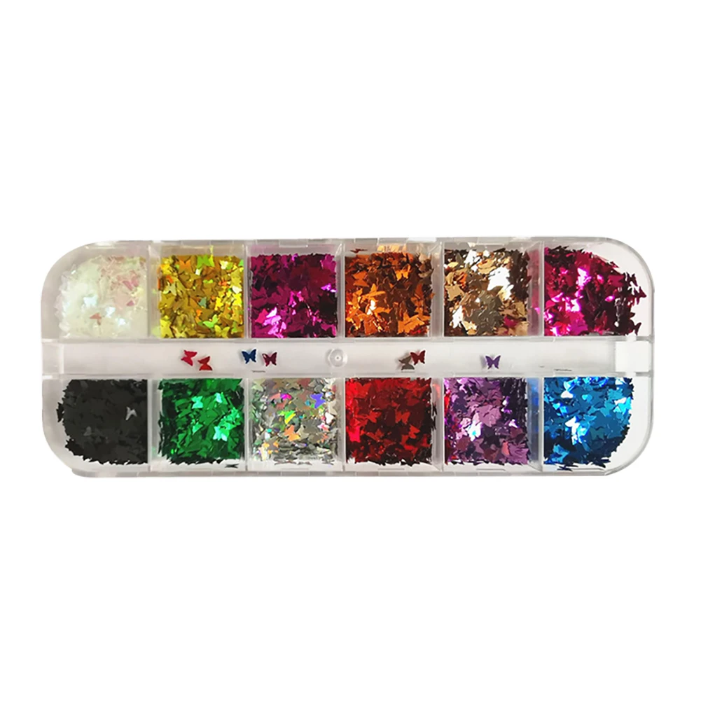 

3D Laser Butterfly Sequins Holographic Nail Art Flakes Glitter Foil Decoration Nail Art Decorative Accessories