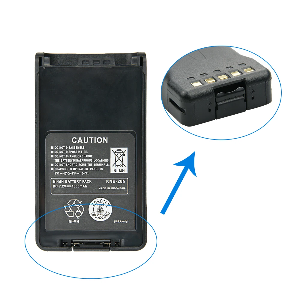 Ni-nh Two-way Rádio Bateria Estendida Substituição para Kenwood Knb25 Knb-26 Knb-25a Knb-26n Tk-2170 Tk3170 Peças 7.2v 1800mah - Image 2