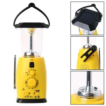 

[Seven Neon]Multi-Function Emergency Hand Crank Dynamo Solar Charger Flashlight Mobile Charger FM Radio Camping Light Tourch