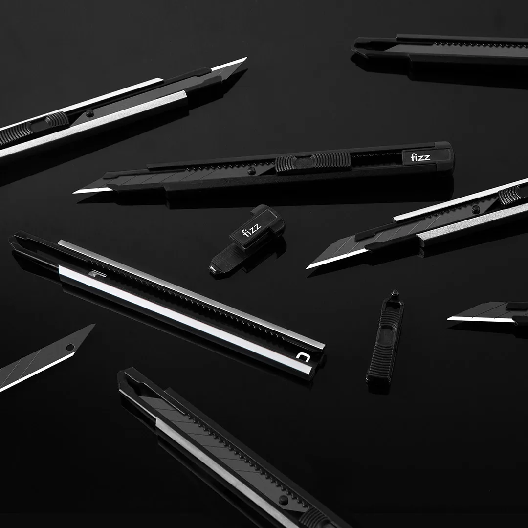 YouPin Fizz 알루미늄 합금 유틸리티 나이프, 9mm 금속 포켓 커터 블레이드, 자동 잠금 디자인, 날카로운 각도 문구 나이프 용품