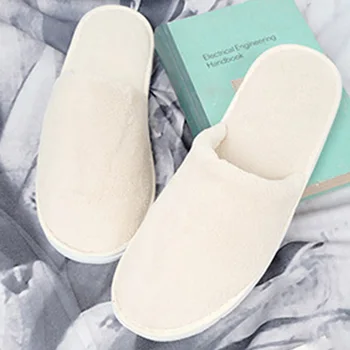 

Women Men Guest Wear Disposable Home Slippers Non-Slip Washable Coral Velvet Hotel Soft Salon Club Indoor