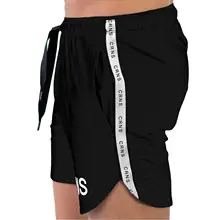 Быстросохнущая сетка дышащие шорты для спортзала мужские шорты для бега для активных тренировок шорты для бега с боковым буквенным принтом 4 цвета