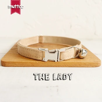 

100pcs/lot MUTTCO wholesale homemade characteristic cat collar THE LADY light brown 2 sizes crumby nylon cat collars UCC027