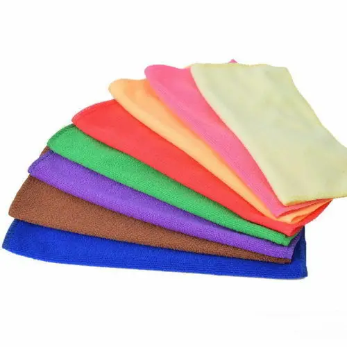 

10 pcs/bag 1bag Mixed Color Microfiber Car Cleaning Towel Kitchen Washing Polishing Cloth 25 x 25 Cm