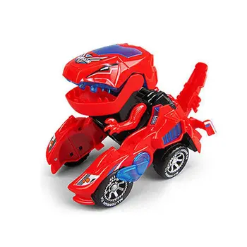 

Children's Puzzle Electric Deformation Dinosaur Chariot with Light Voice HG-788 Deformed Dinosaur Racing Car Automatic Toy Car