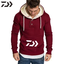 Осенне-зимняя толстовка с капюшоном, свитшот для рыбалки, Мужская бархатная теплая ветрозащитная одежда для рыбалки Daiwa, Повседневная Уличная одежда Gamakatsu Осенне-зимняя толстовка с капюшоном, свитшот для рыбалки, Мужская бархатная теплая ветрозащитная одежда для рыбалки Daiwa, Повседневная Уличная одежда Gamakatsu
