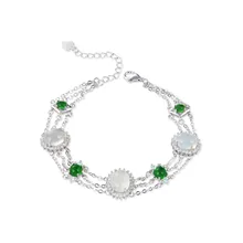 YJBS003459 новые модные ювелирные изделия для девушек, Ручные украшения, античный кристалл, браслет из стерлингового серебра S925