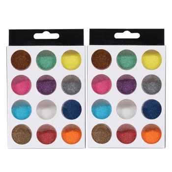

1 Bag/2pcs 12 Color Manicure Powder Color Gradient Nail Glitter Flash Nail Art Decoration for Woman Girl Lady