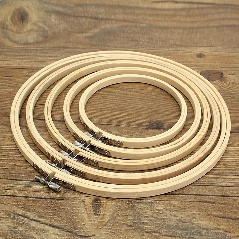 

Hot Sale 5Pcs/set Wood Round Cross Stitch Machine Embroidery Hoop Frame Ring Bamboo for DIY Craft Sewing Tool 13/17/21/24/27cm