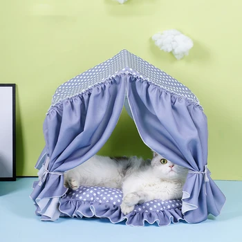 Cat bed accessories cats sleeping house pet basket tent furniture pets cushion small dog kennels wigwam Removable and washable 1