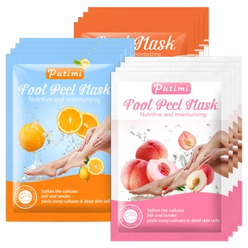 

PUTIMI Exfoliating Feet Masks Foot Skin Care Socks for Pedicure Socks Feet Peel Cuticles Remover Foot Peeling Mask 3Packs