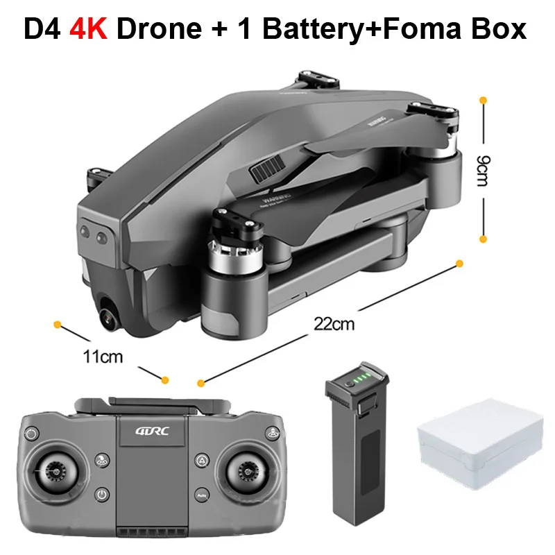 D4 Профессиональный Квадрокоптер 5G gps FPV 600M WiFi Дрон с камерой 4K HD бесщеточный двигатель полёт 30 мин Радиоуправляемый вертолет игрушки SG907 - Цвет: D4 4K 1B Foam