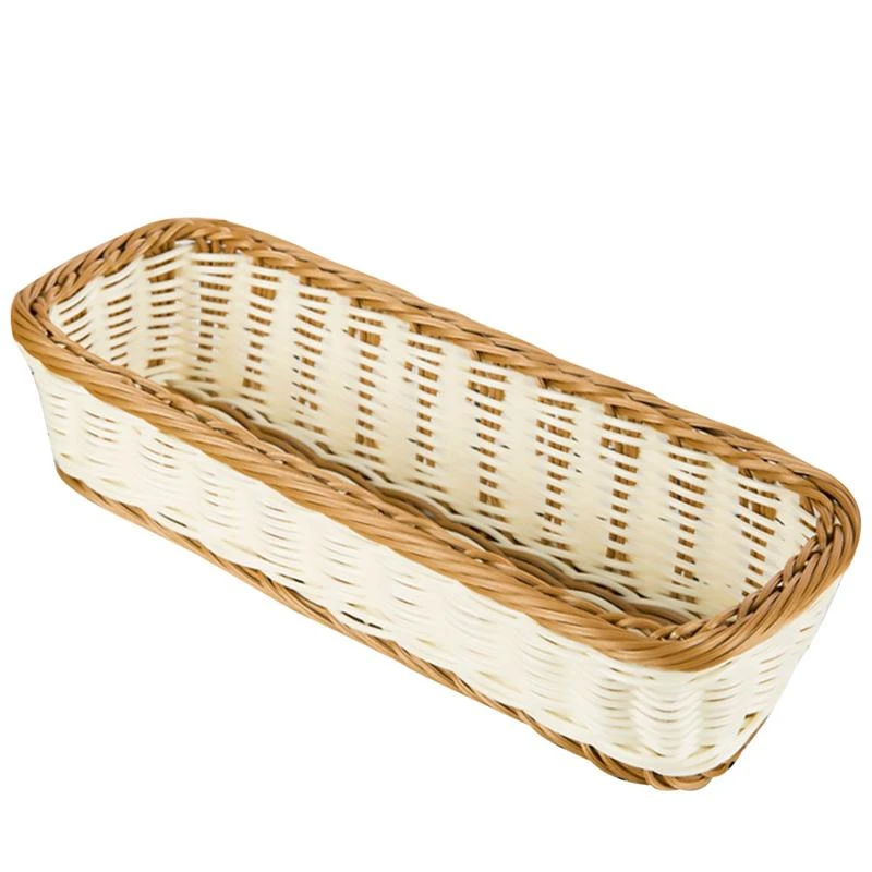 1pc Rectangular Imitation Rattan Basket Woven Plate Basket Plastic Basket For Kitchen Home Bags Baskets Aliexpress