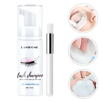 

1PC Eyelash Cleanser Portable Useful 50ml Eye Makeup Cleaner Eyelash Shampoo Cleaning Fluid for Extension Salon