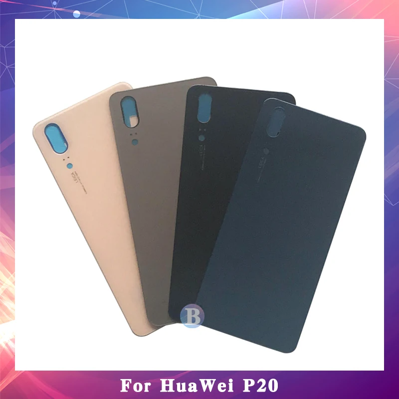 

For Huawei P20 EML-L09 EML-L09C EML-L29 EML-AL00 Housing Battery Cover Back Door Rear Cover Glass with Adhesive