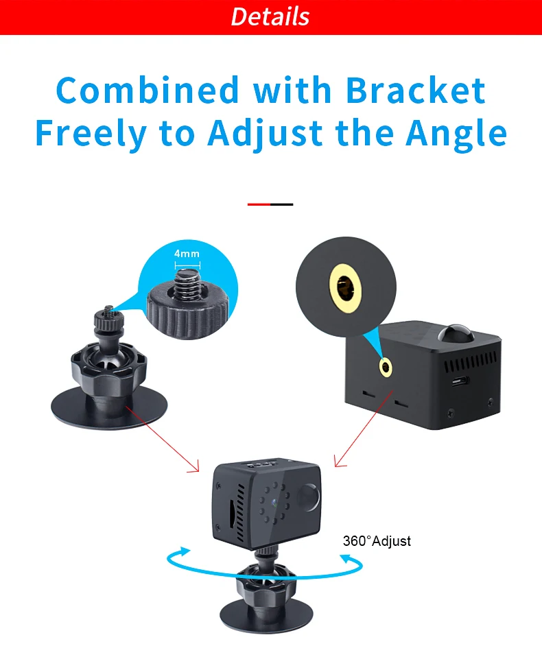 MD20 mini camera angle view with buttons visible