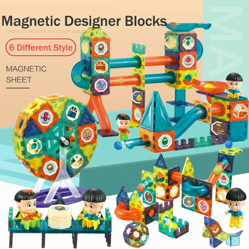Magnetic Building Blocks Magnet Maze Ball Track Blocks Magnetic Designer Construction Set Educational Toys For Children Gift magnetic building blocks magnetic assembly toy