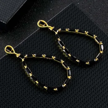 

Geometric New Design Water Drop Pendant Earrings Crystal Elegant Copper CZ Big Dangle Earrings Jewelry For Women Girls Gifts